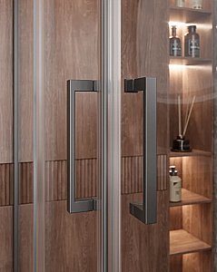 Душевой уголок Cezares Molveno A 22 90+30 C GM IV 120х120 стекло прозрачное/профиль оружейная сталь матовая купить в интернет-магазине Sanbest