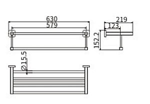 Полка CeramaLux Quadro 61910 хром купить в интернет-магазине сантехники Sanbest