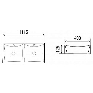 Раковина накладная WeltWasser WW ELBACH 2216 111,5 белая купить в интернет-магазине Sanbest