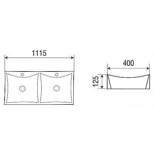 Раковина накладная WeltWasser WW ELBACH 2216 111,5 белая купить в интернет-магазине Sanbest