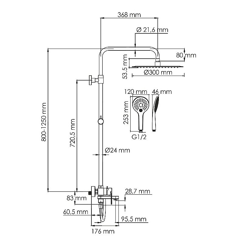 Душевая система WasserKraft Mindel 8500 SET2630 белый Soft-touch купить в интернет-магазине сантехники Sanbest