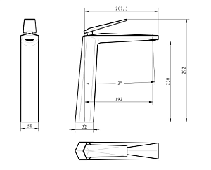 Смеситель для раковины Boheme Venturo 382-B купить в интернет-магазине сантехники Sanbest