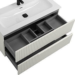 Тумба с раковиной Cezares DUET-N 100 DUET-N-1000-2C-SO-AS-P альпака брашированная для ванной в интернет-магазине Sanbest