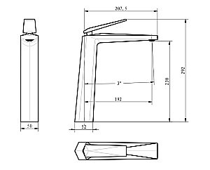 Смеситель для раковины Boheme Venturo 382-B купить в интернет-магазине сантехники Sanbest