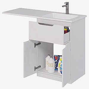 Тумба с  раковиной напольная Dreja VEGA 60/120 белый глянец для ванной в интернет-магазине Sanbest