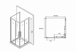 Душевой уголок ABBER Schwarzer Diamant AG02090BH-S90B купить в интернет-магазине Sanbest