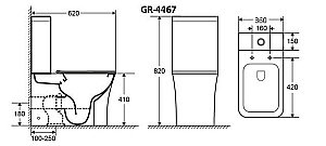 Унитаз-компакт Grossman Galaxy GR-4467S безободковый, с крышкой микролифт, с бачком, белый купить в интернет-магазине Sanbest