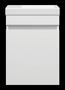 Тумба с раковиной Misty Эко мини - 40 Э-ЭкоМ01040-П белая для ванной в интернет-магазине Sanbest