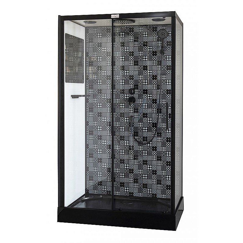 Душевая кабина Esbano Elegancia ESB-1280CKR 120x80 стекло прозрачное/профиль черный купить в интернет-магазине Sanbest