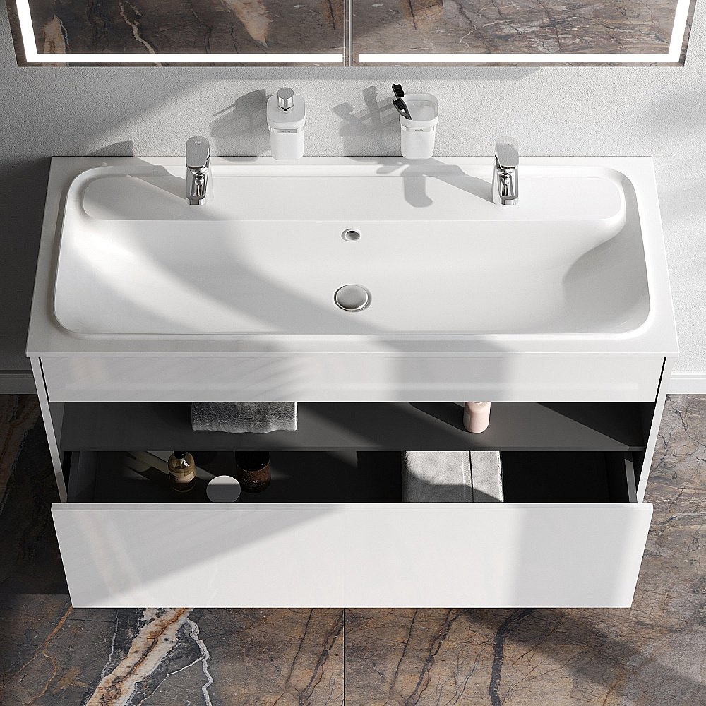 Тумба с раковиной AM.PM Func 120 белая для ванной в интернет-магазине Sanbest