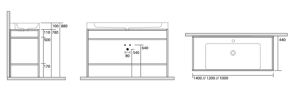Консоль с раковиной Kerasan Cento 100 черная для ванной в интернет-магазине сантехники Sanbest