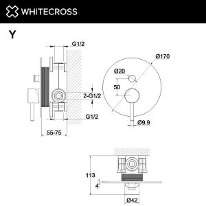 Смеситель для душа WhiteCross Y Y1235CR хром купить в интернет-магазине сантехники Sanbest
