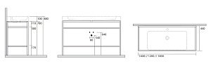 Консоль с раковиной Kerasan Cento 100 черная для ванной в интернет-магазине сантехники Sanbest