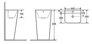 Раковина напольная CeramaLux N 44 G-302 белая купить в интернет-магазине Sanbest