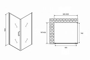 Душевой уголок Abber Sonnenstrand AG04100B-S80B 100x80 купить в интернет-магазине Sanbest