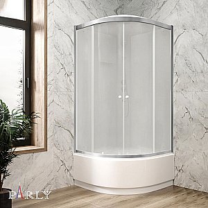 Душевая кабина Parly Bianco BETT821 80х80 стекло матовое/профиль матовый хром купить в интернет-магазине Sanbest
