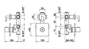 Смеситель для душа Webert Elio EL971302345 купить в интернет-магазине сантехники Sanbest