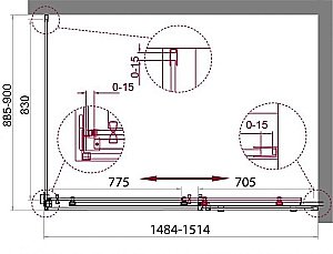 Душевой уголок BelBagno ACQUA AH-1 150x90 прозрачный/хром купить в интернет-магазине Sanbest