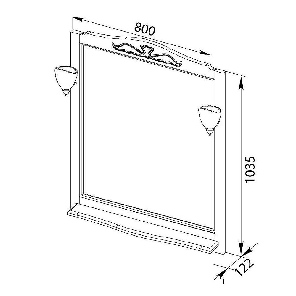 Зеркало Aquanet Амелия 80 в ванную от интернет-магазине сантехники Sanbest