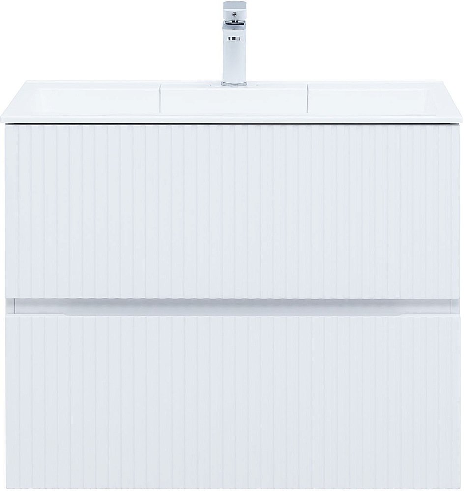 Тумба с раковиной Aquanet Джейн 80 белая матовая для ванной в интернет-магазине Sanbest