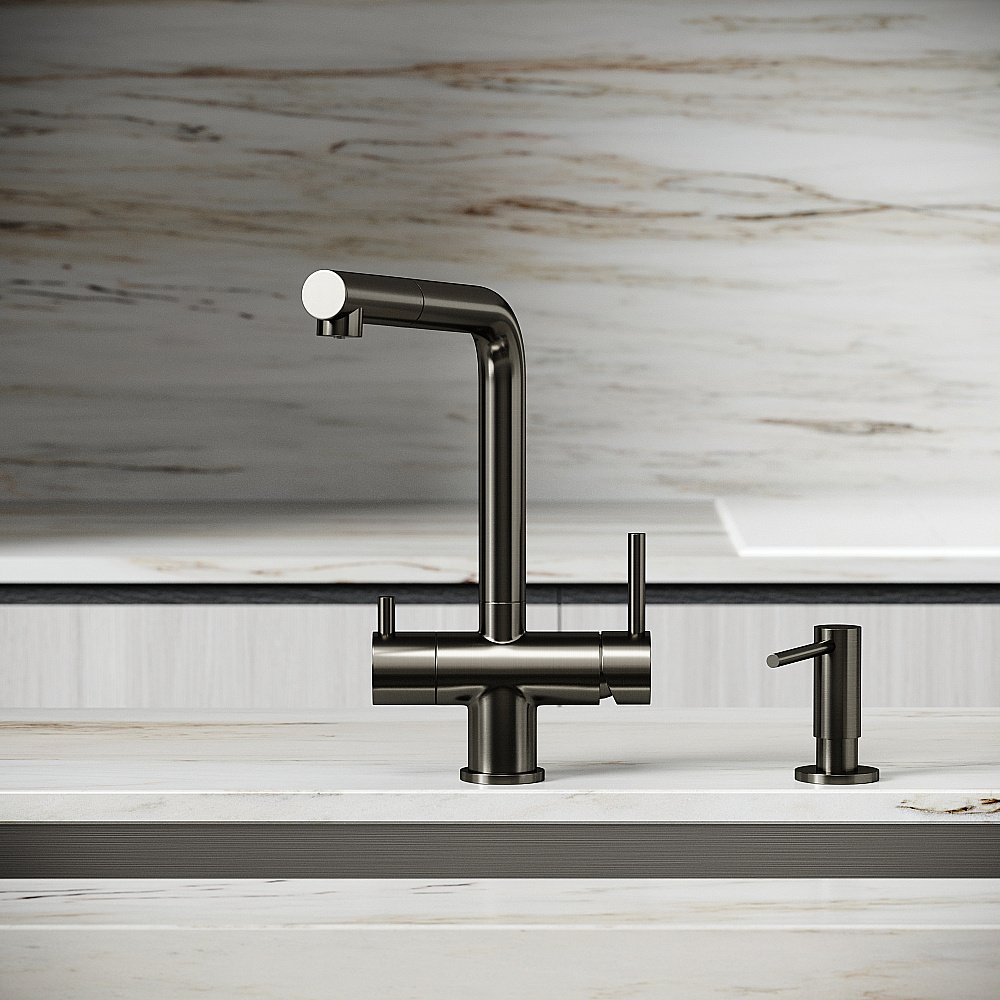 Смеситель для кухни Sancos Spin SC4015GG вороненая сталь купить в интернет-магазине сантехники Sanbest