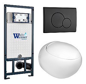 Унитаз с инсталляцией WeltWasser MARBERG 507 + JECKENBACH 004 GL-WT + MAR 507 RD MT-BL купить в интернет-магазине Sanbest