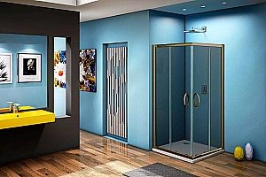 Душевой уголок Good Door JAZZ CR-90-B-BR стекло тонированное/профиль бронза купить в интернет-магазине Sanbest