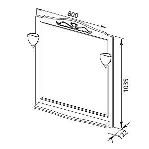 Зеркало Aquanet Амелия 80 в ванную от интернет-магазине сантехники Sanbest