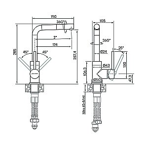 Смеситель для кухни Paulmark Honner Ho212018-CR Хром купить в интернет-магазине сантехники Sanbest