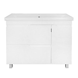 Тумба с раковиной Loranto KANTRI CS00097259 100/2Н раковина Фостер 100, белый глянец для ванной в интернет-магазине Sanbest