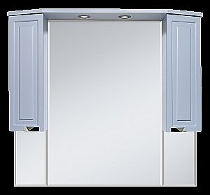 Зеркало со шкафом Misty Терра 110 П-Тер02110-0501 серый в ванную от интернет-магазине сантехники Sanbest