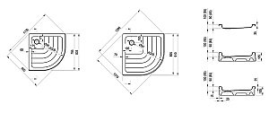 Душевой поддон Ravak Kaskada Ronda LA 90х90 купить в интернет-магазине Sanbest