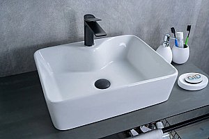 Раковина накладная Gid Geometrico 48 N9091 51176 белая купить в интернет-магазине Sanbest