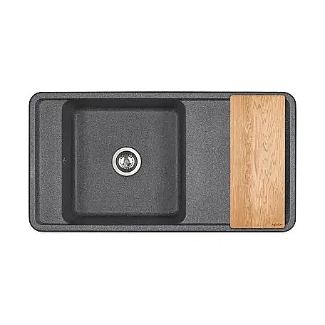Мойка кухонная Акватон Беллис 97 графит купить в интернет-магазине сантехники Sanbest