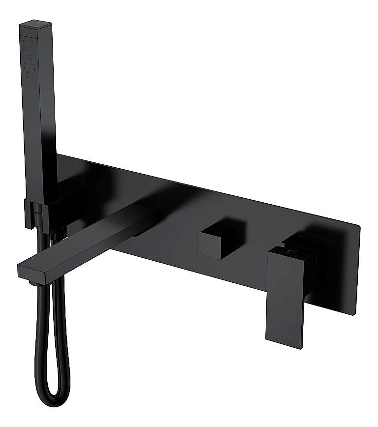 Смеситель для ванны Boheme Qubic 474-2-B черный матовый купить в интернет-магазине сантехники Sanbest