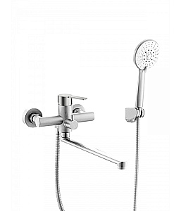 Смеситель для ванны Agger Easy A3121122 с душевым набором, сатин матовый купить в интернет-магазине сантехники Sanbest