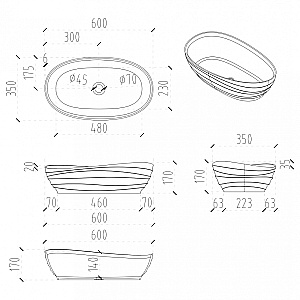 Раковина Abber Kristall 60 AT2813Opal коричневая купить в интернет-магазине Sanbest