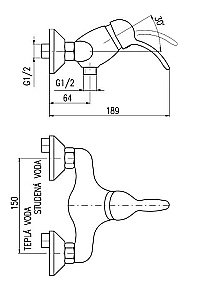 Смеситель для душа Rav-Slezak LABE L581.5CMATC купить в интернет-магазине сантехники Sanbest