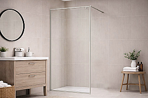 Душевое ограждение Royal Bath BERN RB90-T-CH 90x200 стекло прозрачное/профиль хром купить в интернет-магазине Sanbest