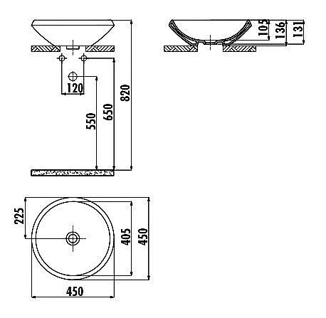 Раковина Creavit Minimal 45 MN045.00000 белая купить в интернет-магазине Sanbest