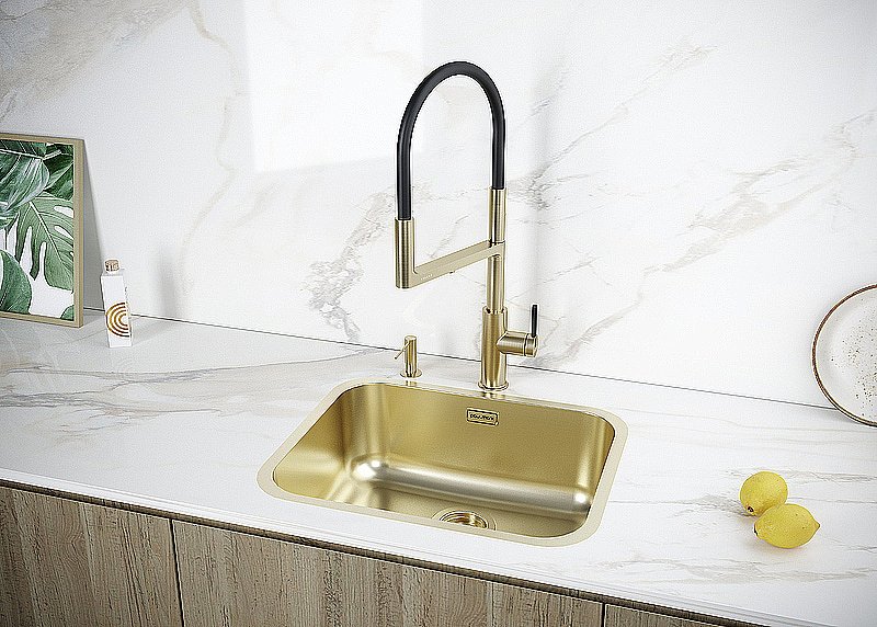 Кухонная мойка Paulmark Vello 53 VE53-LG светлое золото купить в интернет-магазине сантехники Sanbest
