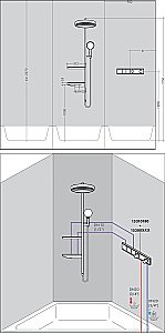 Душевая система Hansgrohe Rainfinity Showerpipe 360 1jet 26842000 купить в интернет-магазине сантехники Sanbest