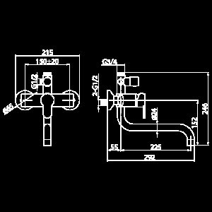 Душевая система Elghansa 2306683-2L (Set-25-New) хром купить в интернет-магазине сантехники Sanbest