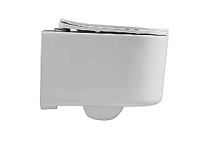 Унитаз подвесной Aquatek МИЯ AQ2004-00+INS-0000012+KDI-0000019+KKI-0000002 белый, безободковый, с крышкой микролифт, с инсталляцией, с кнопкой хром матовый купить в интернет-магазине Sanbest