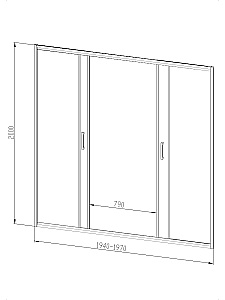 Душевая дверь Royal Bath TUDOR RB HT-T-BL 195 стекло прозрачное/профиль черный купить в интернет-магазине Sanbest