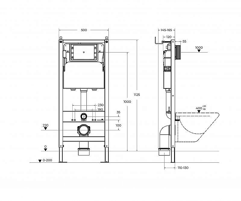 Инсталляция для унитаза BelBagno BB-101-M-BR купить в интернет-магазине сантехники Sanbest