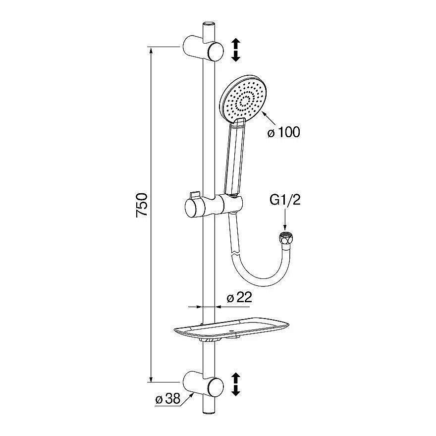 Душевой гарнитур Koller Pool Twin TN010 хром купить в интернет-магазине сантехники Sanbest