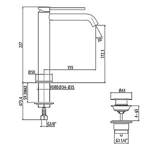 Смеситель для раковины Gattoni Circle Two 9146/91NO купить в интернет-магазине сантехники Sanbest
