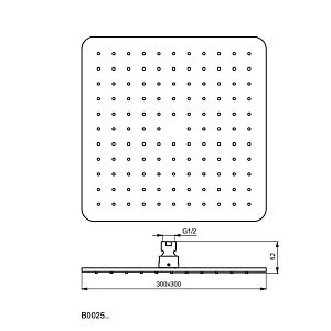 Верхний душ Ideal Standard Idealrain B0025AA купить в интернет-магазине сантехники Sanbest