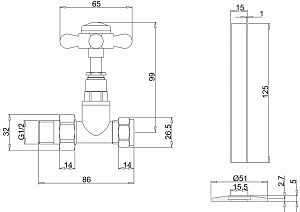 Полотенцесушитель Burlington Bloomsbury R2 CHR/ARCR2 CHR хром/белый купить в интернет-магазине сантехники Sanbest